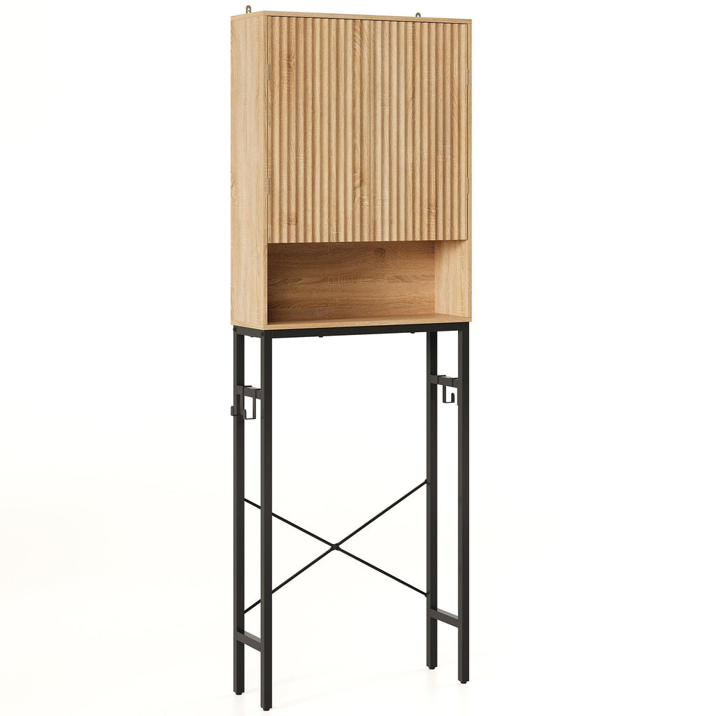 Freestanding Tall Wood Over The Toilet Storage Cabinet H94517