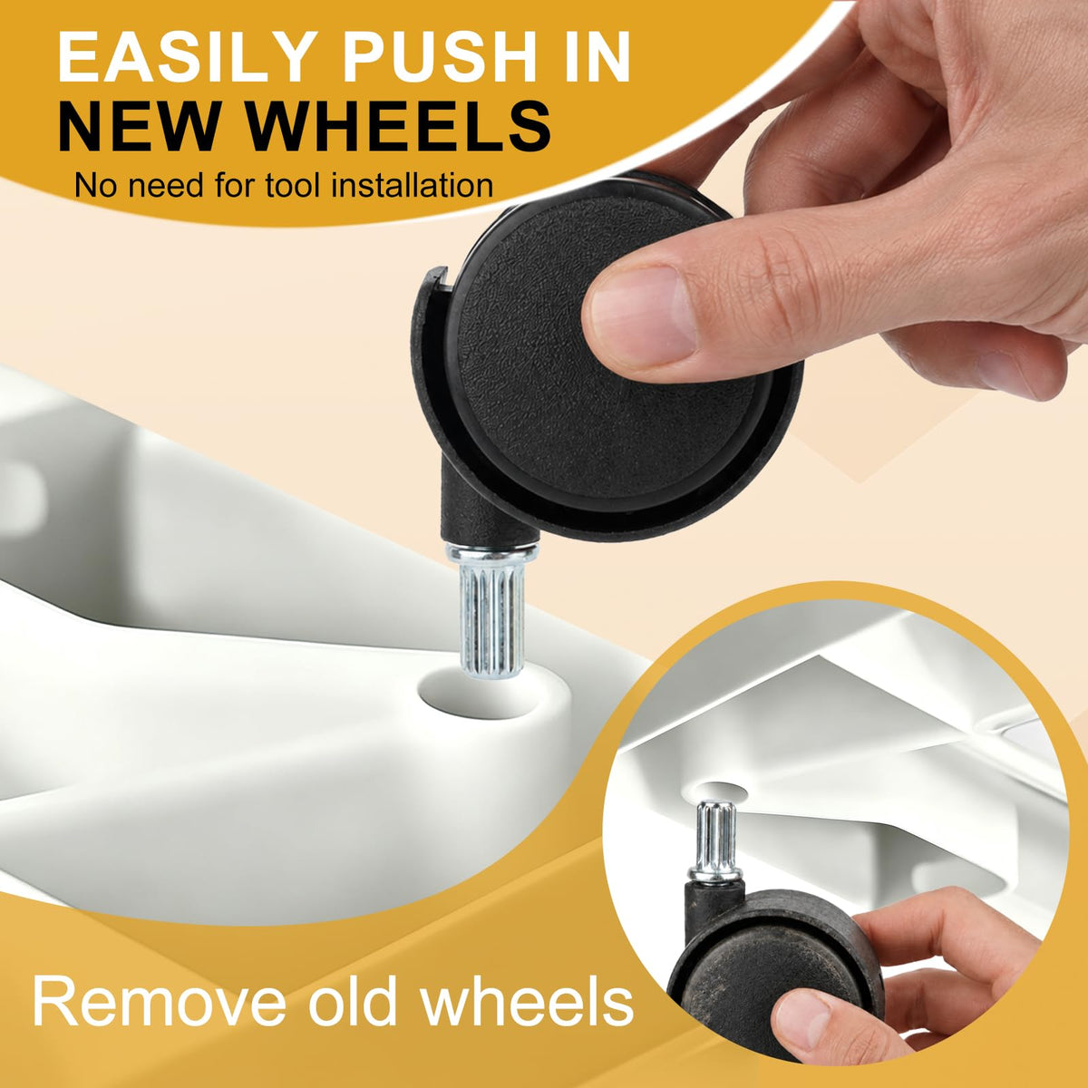 8PCS Replacement Casters for 3 Drawer Cart F342