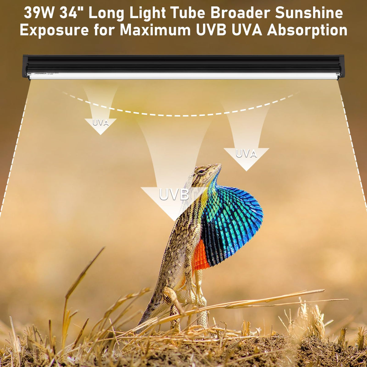39W UVA UVB Reptile Light Fixture 34 Inch O3028