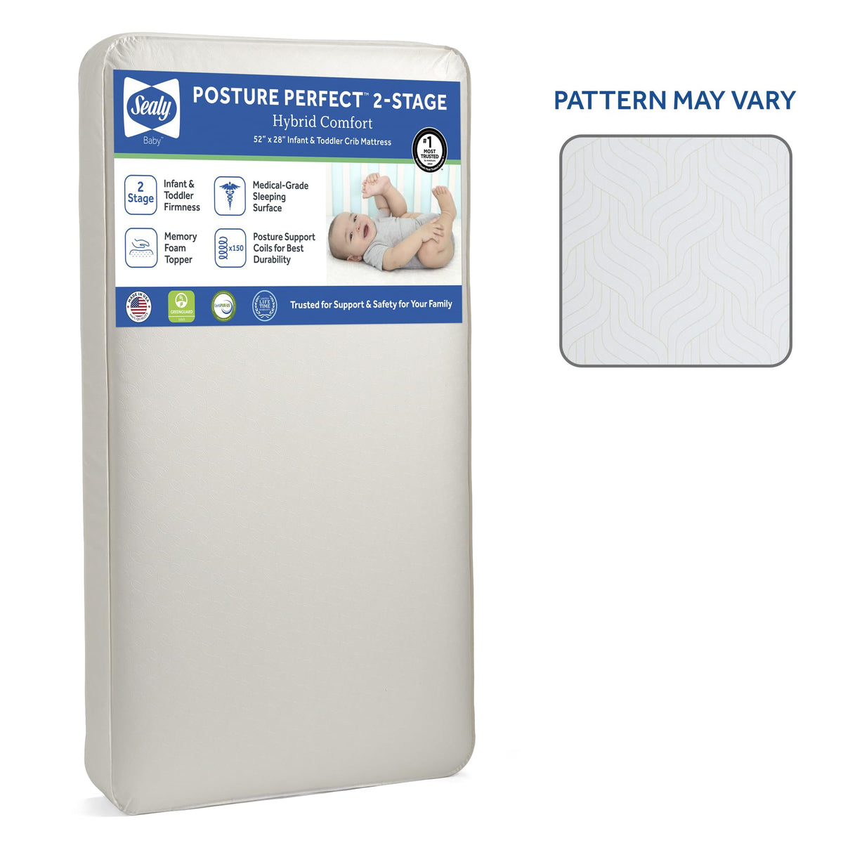 Breathable 2 Stage Hybrid Memory Foam Crib Mattress F658