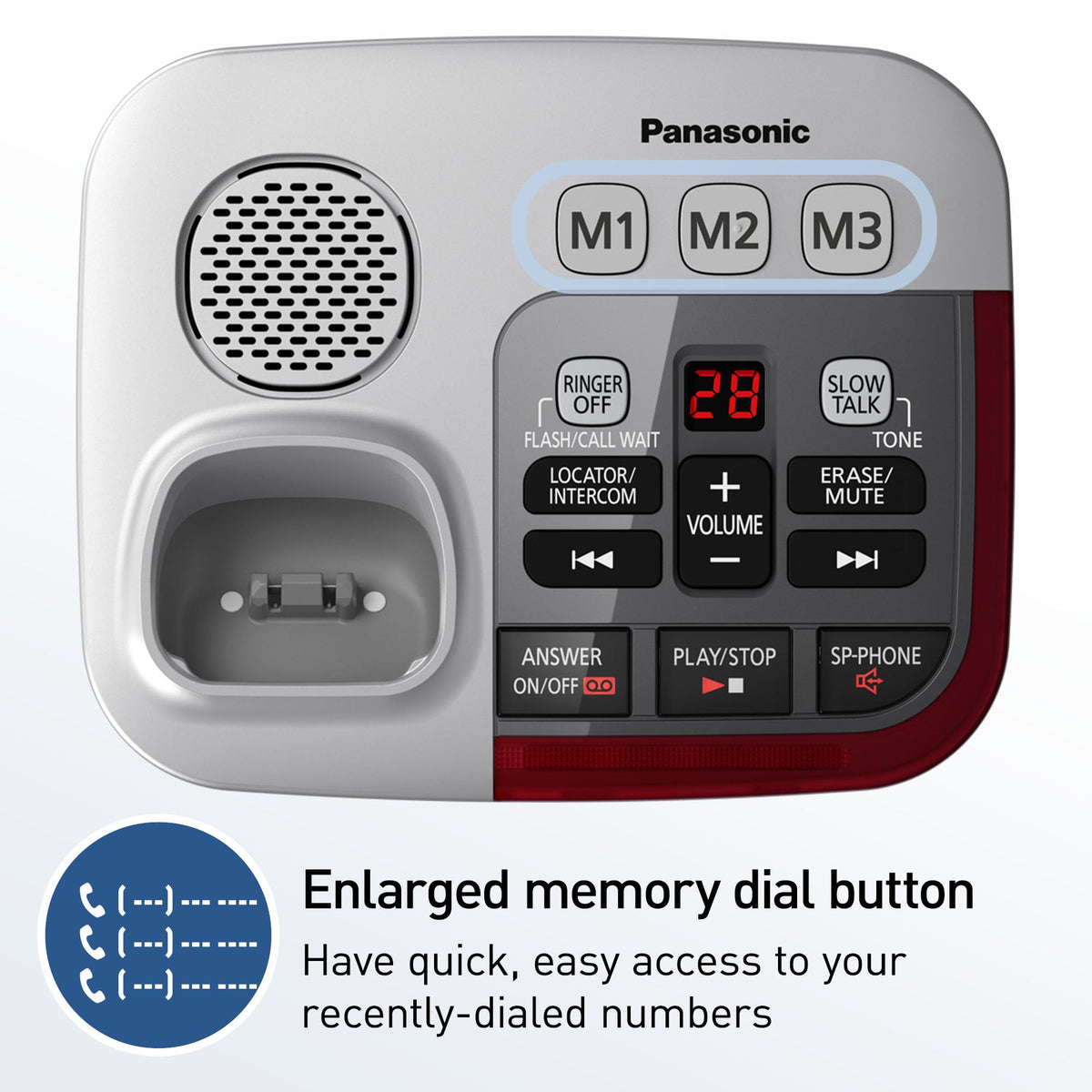 Amplified Cordless Phone with Slow Talk and Hearing Aid Compatibility Z3195