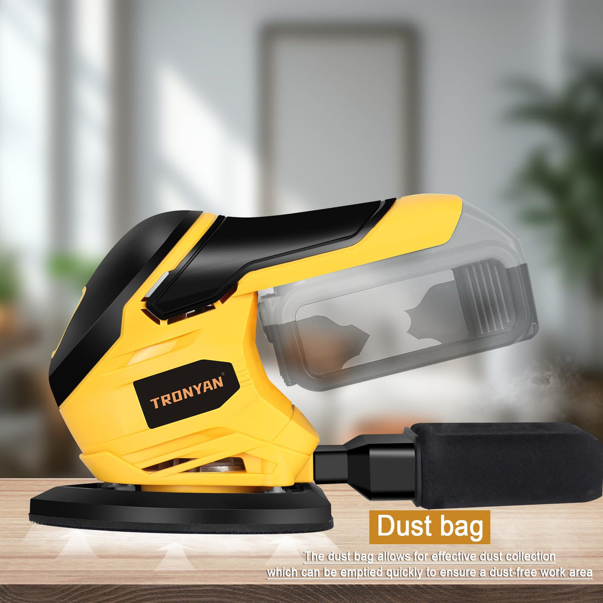 Cordless Detail Sander, 12,000 OPM, 10Pcs Sandpapers, Dust Bag P1216