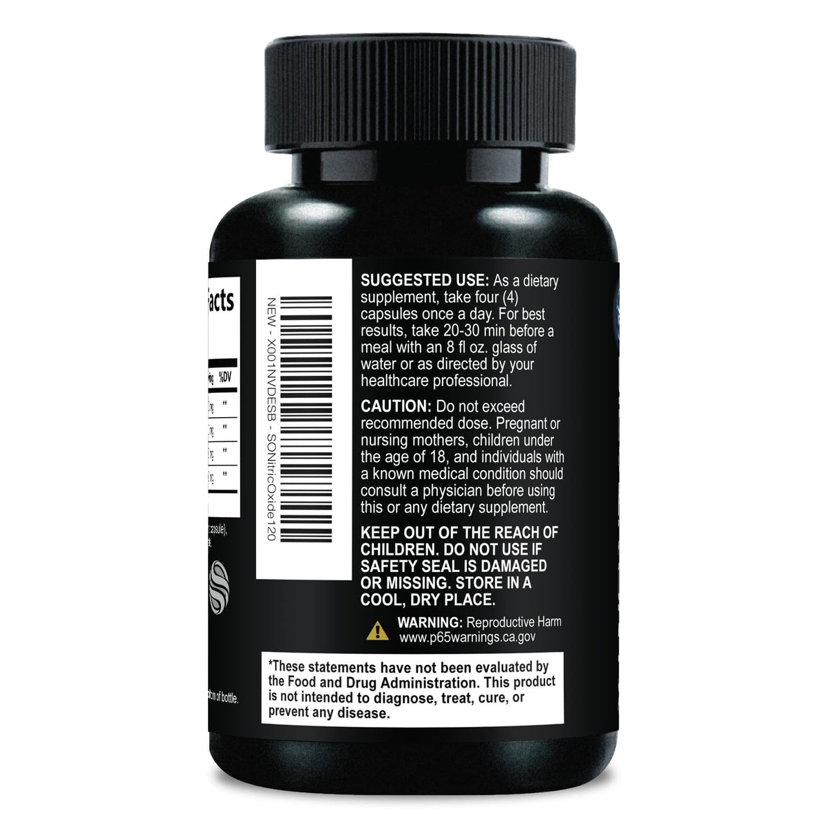 Nitric Oxide Supplement 3000mg Blend L-Arginine & L-Citrulline 120 Capsules G781476