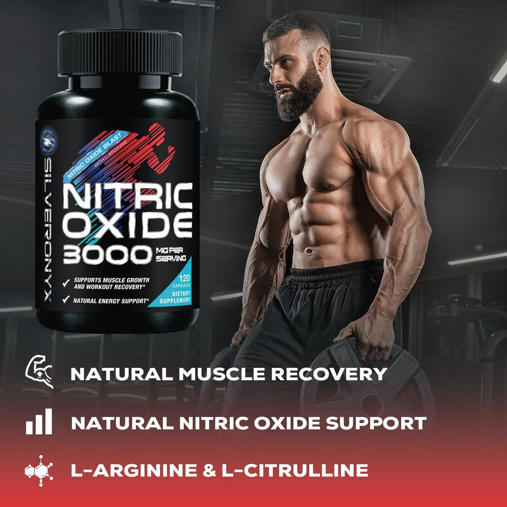 Nitric Oxide Supplement 3000mg Blend L-Arginine & L-Citrulline 120 Capsules G781476