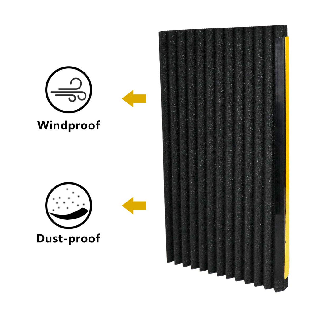 Window Air Conditioner Foam Insulation Panels, 2 Pack, Black, 17in High x 9in Wide B525984