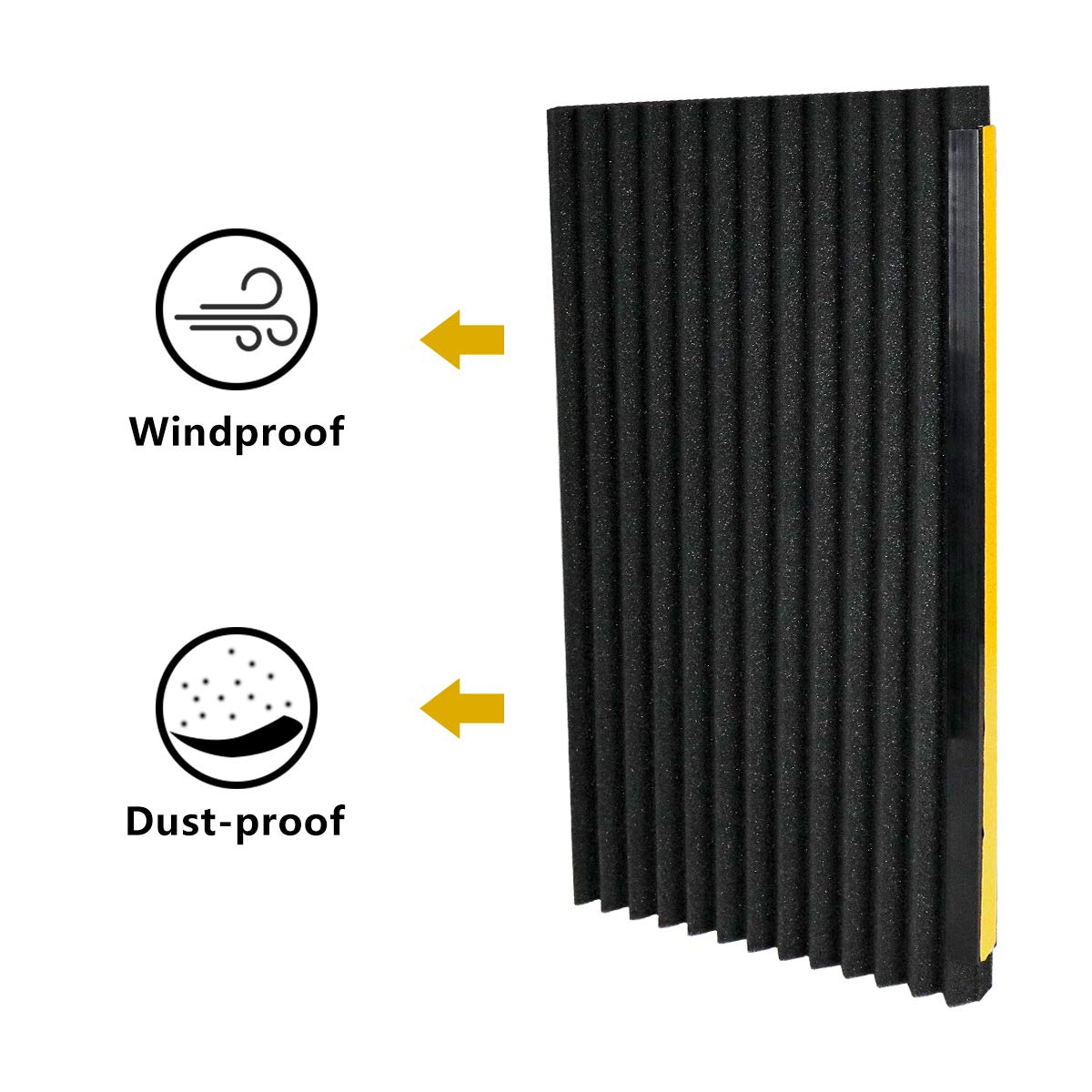 Window Air Conditioner Foam Insulation Panels, 2 Pack, Black, 17in High x 9in Wide B525984