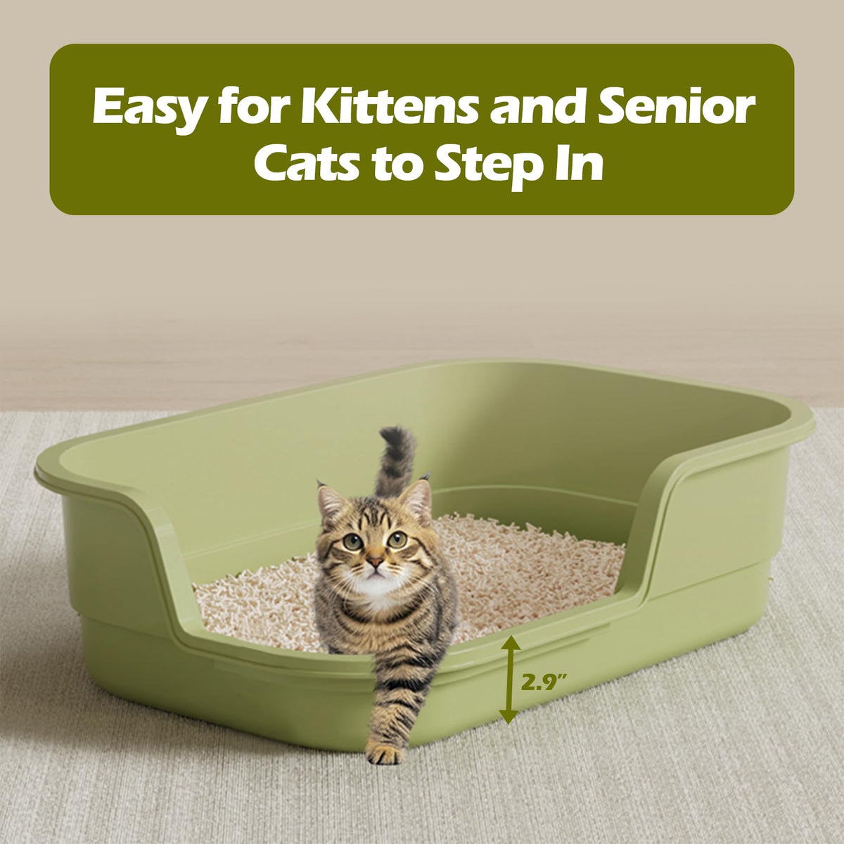 Extra Large High Sides Low Entry Cat Litter Box B392