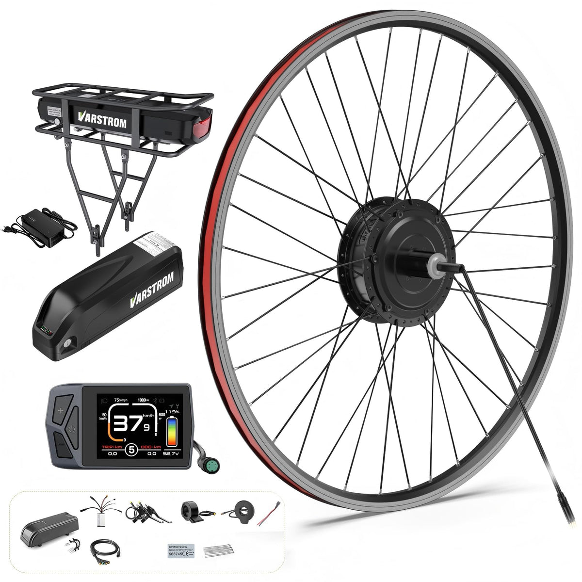 48V 500W 750W Rear Hub Motor Ebike Conversion Kit K1420