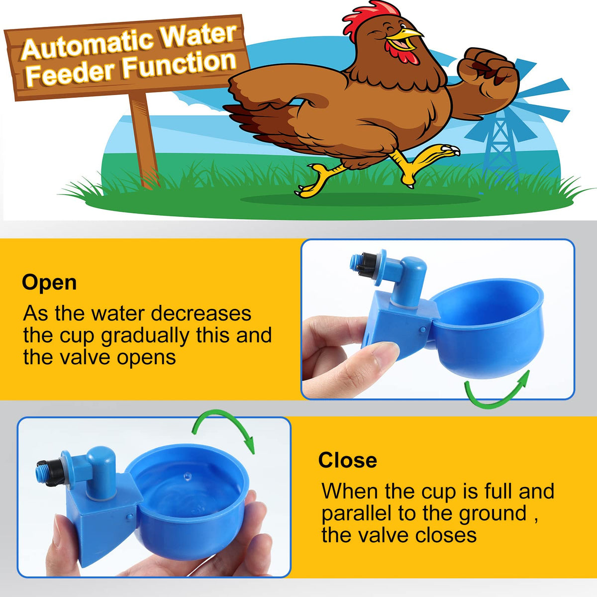 50 Pcs Chicken Waterer Cup A7829