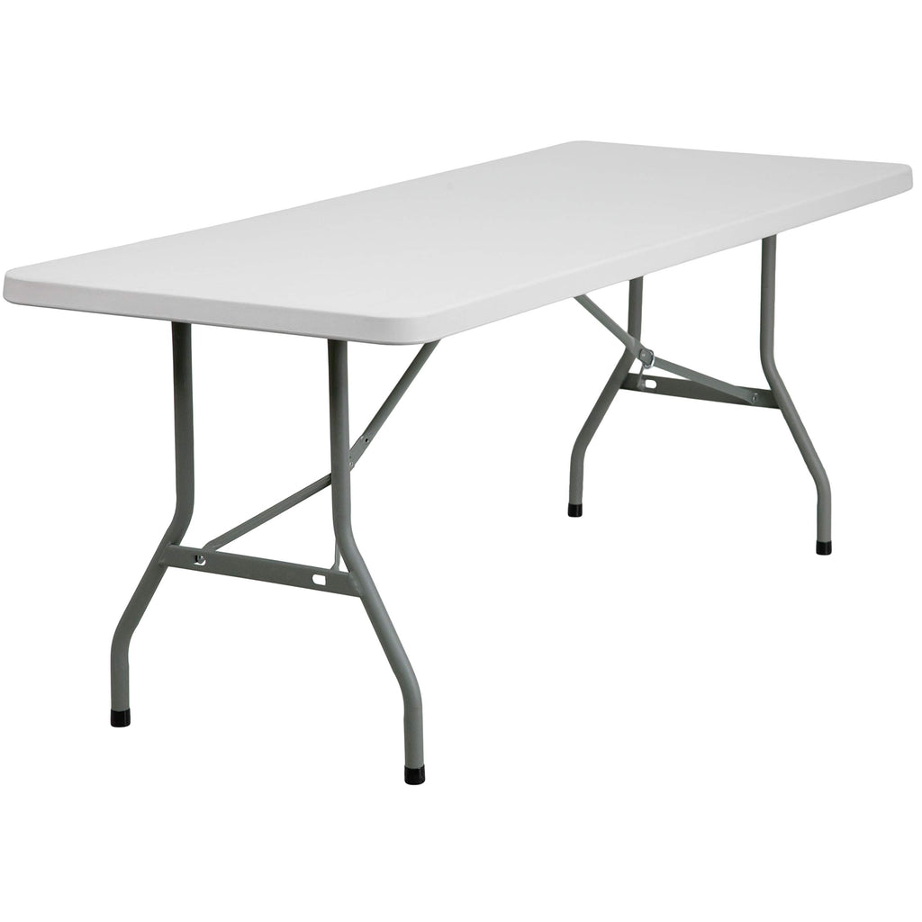 6-Foot Granite White Plastic Folding Table Q2512