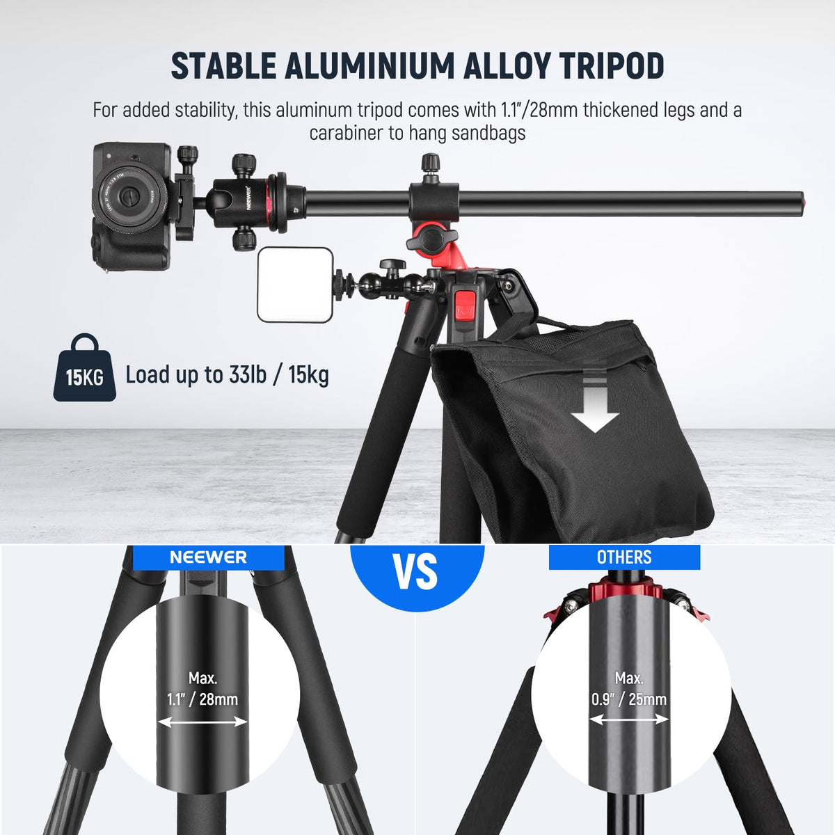 72 Inch Camera Tripod Monopod with Ball Head D752