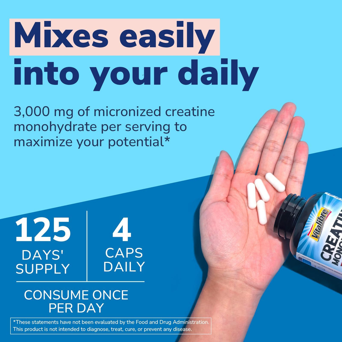 Creatine Monohydrate 3000 mg Micronized 500 Capsules P549