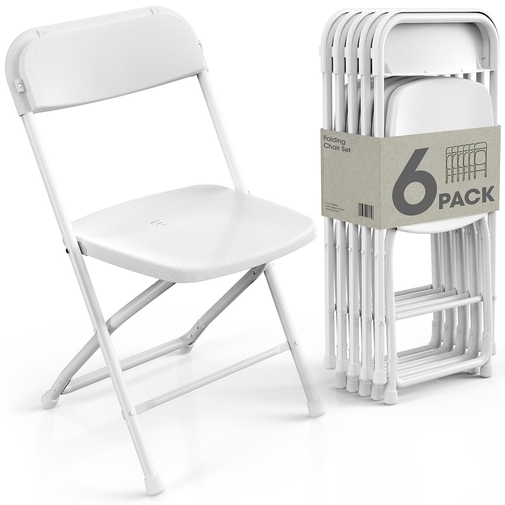 White 6-Pack Folding Chairs 440 lbs Capacity C827