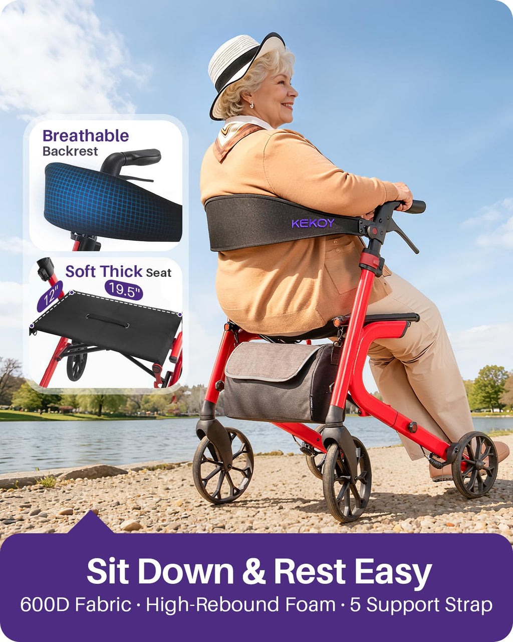 Bariatric Rollator Walker with Seat N830