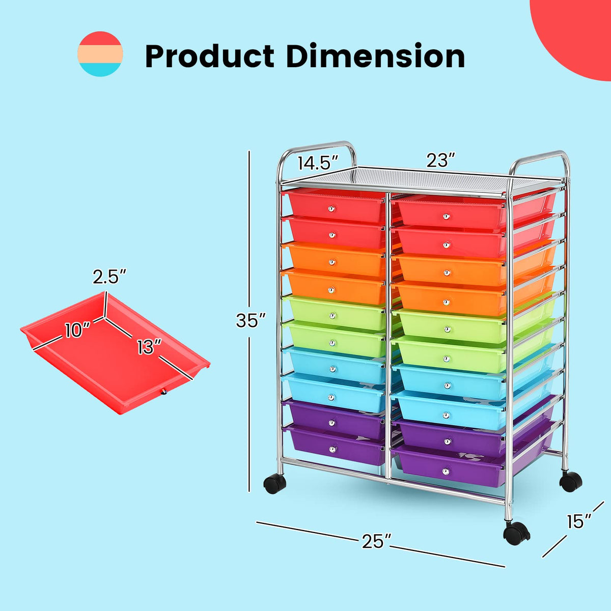 12 Drawer Rolling Storage Cart Y978464