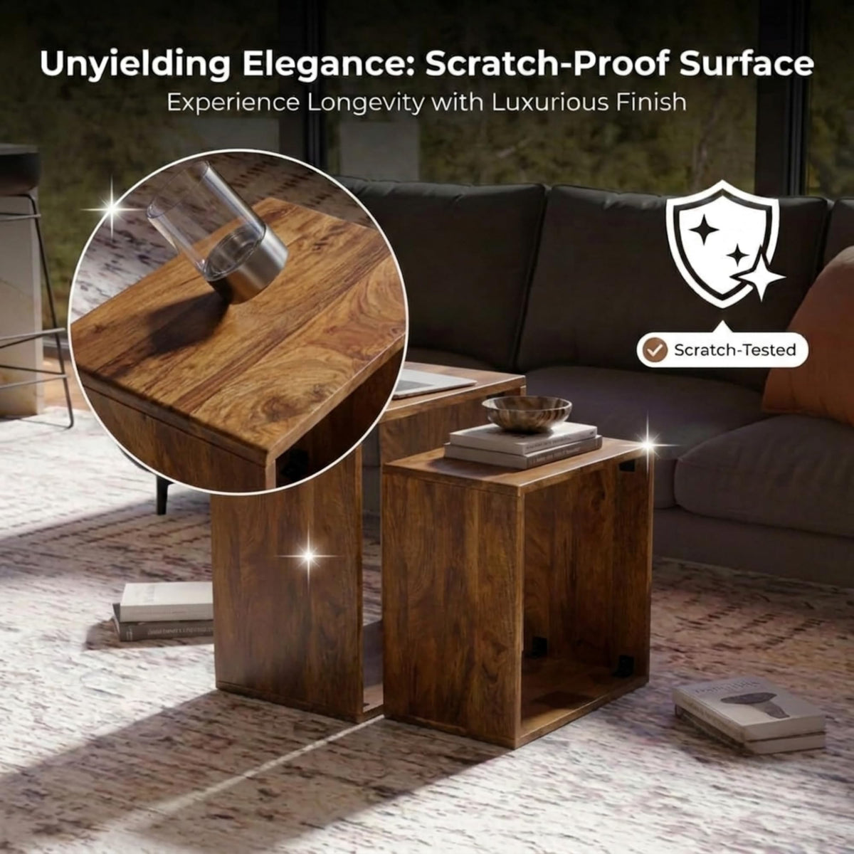 Sheesham Wood Nesting Tables Set of 2 P1941