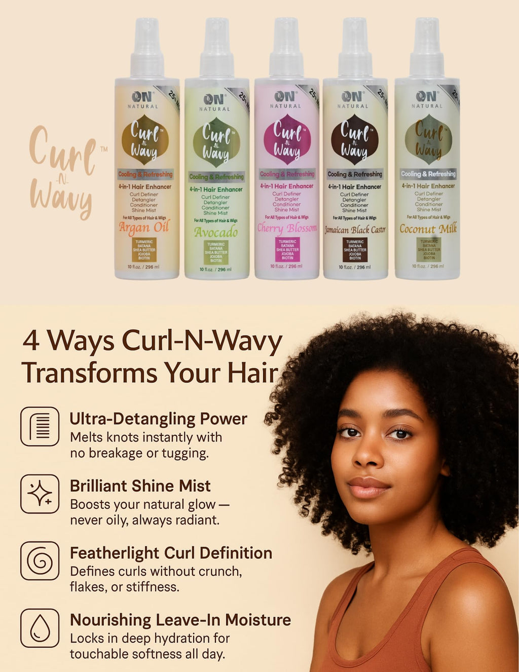 Natural Curl-N-Wavy 4-in-1 Hair Enhancer 10 OZ T694106