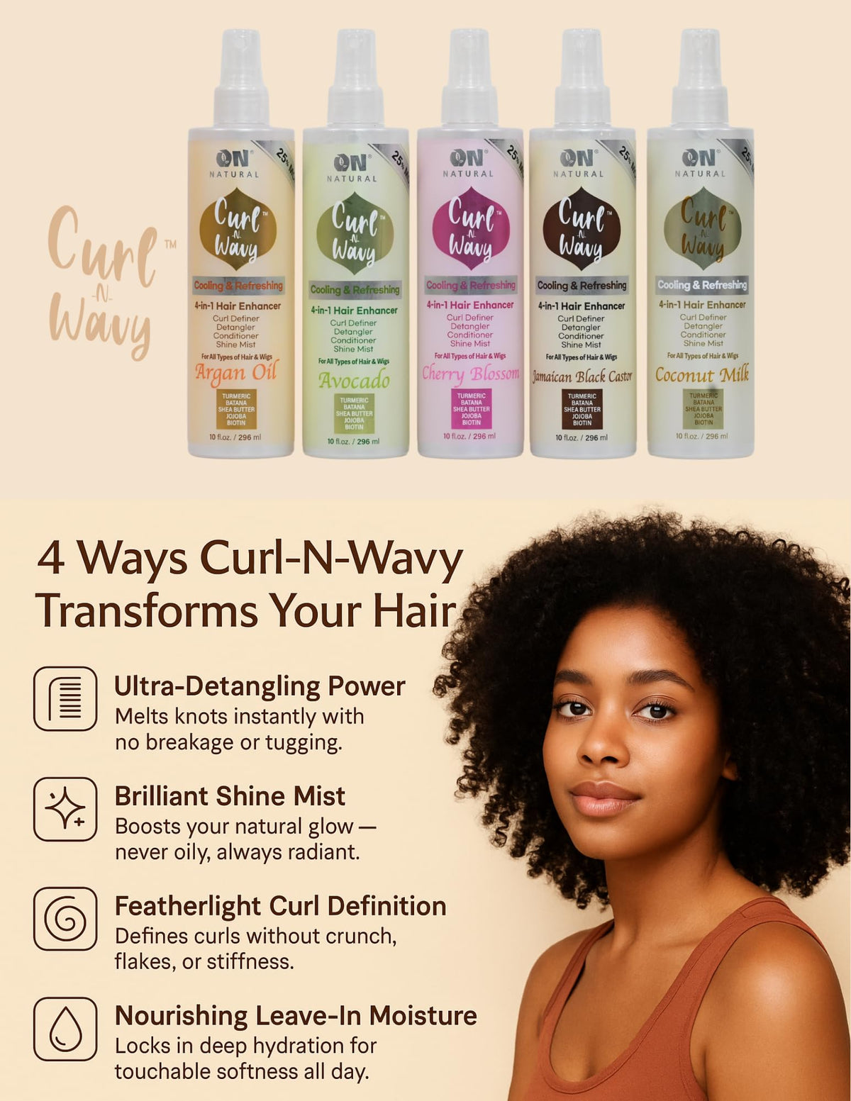 Natural Curl-N-Wavy 4-in-1 Hair Enhancer 10 OZ T694106