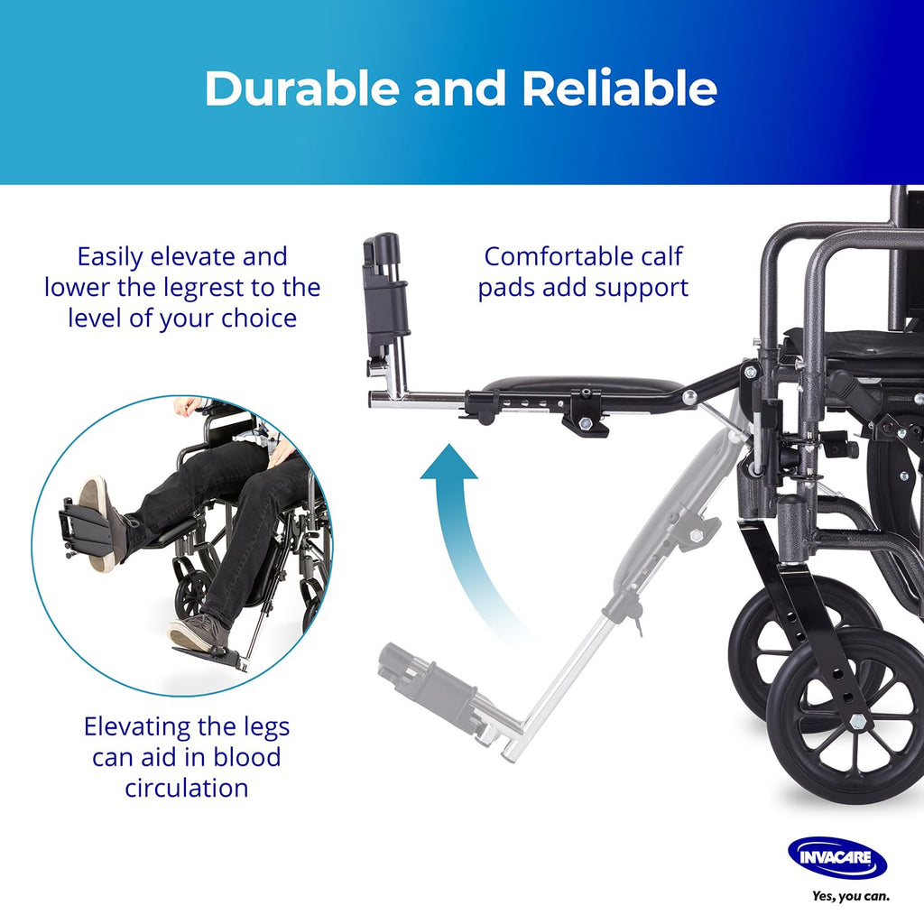 Adjustable Aluminum Wheelchair Elevating Legrest with Padded Calf Support K166469