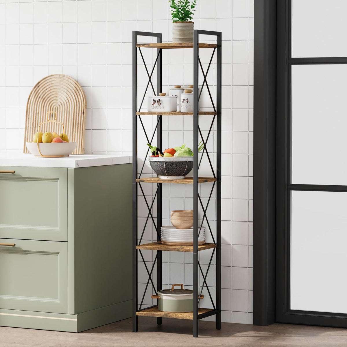 5 Tier Metal Bookshelf J77748