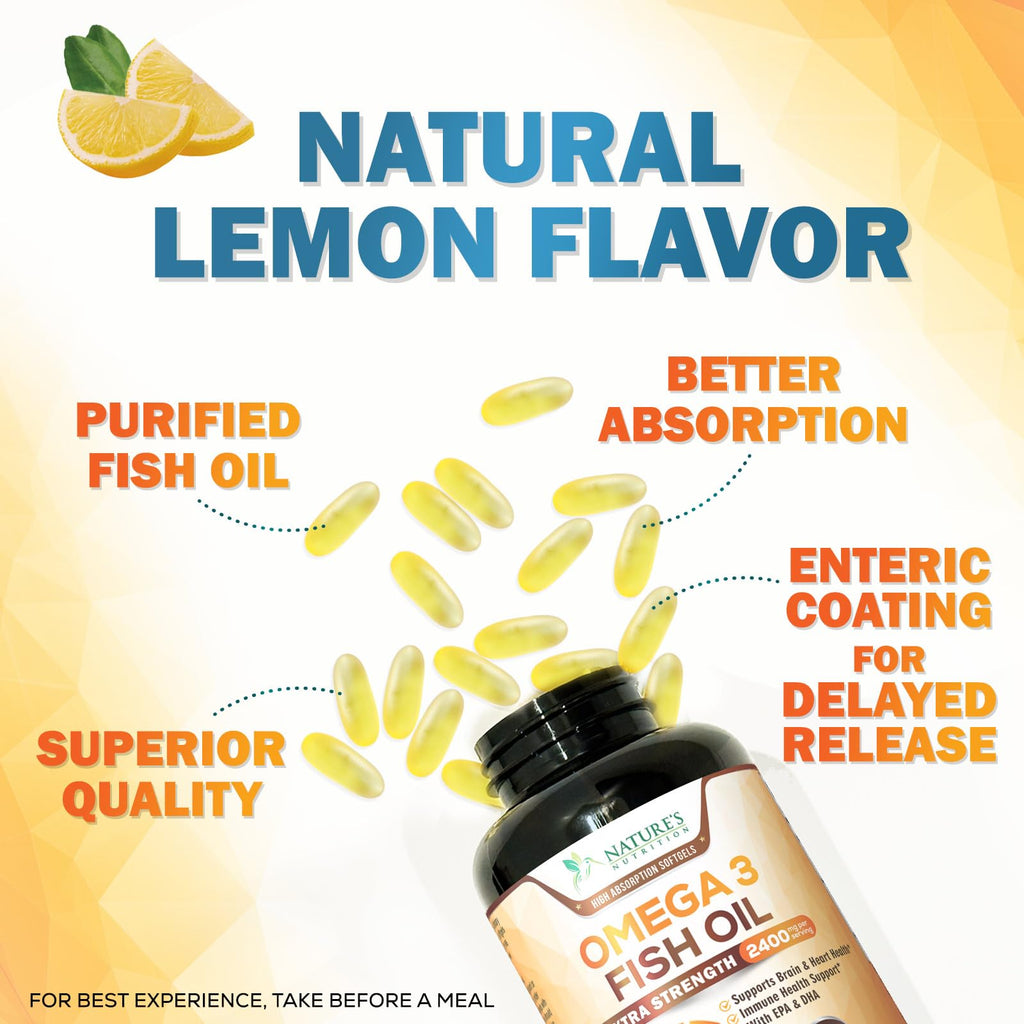 Omega 3 Fish Oil 2400mg Softgels X4400
