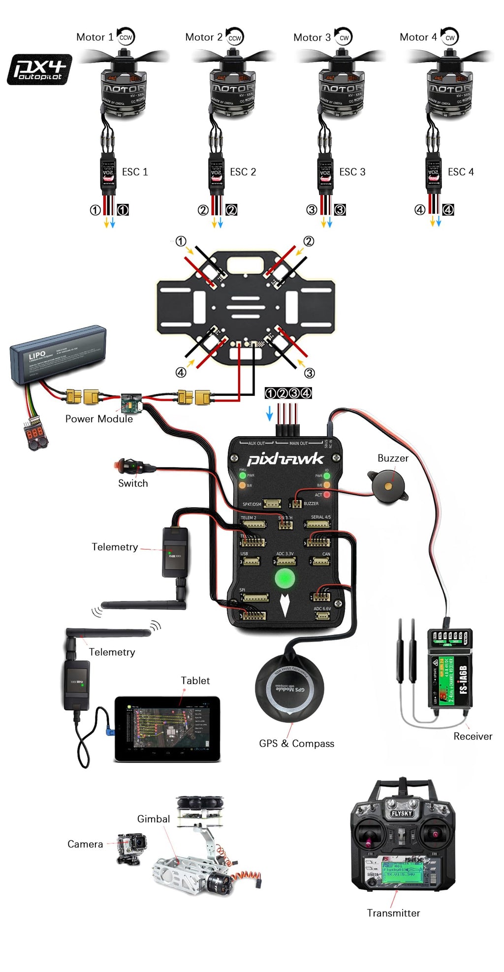 DIY 450mm Quadcopter Set Q8904