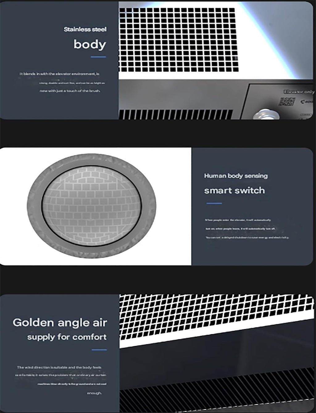 Elevator Air Curtain with Human Sensor Silver A6477