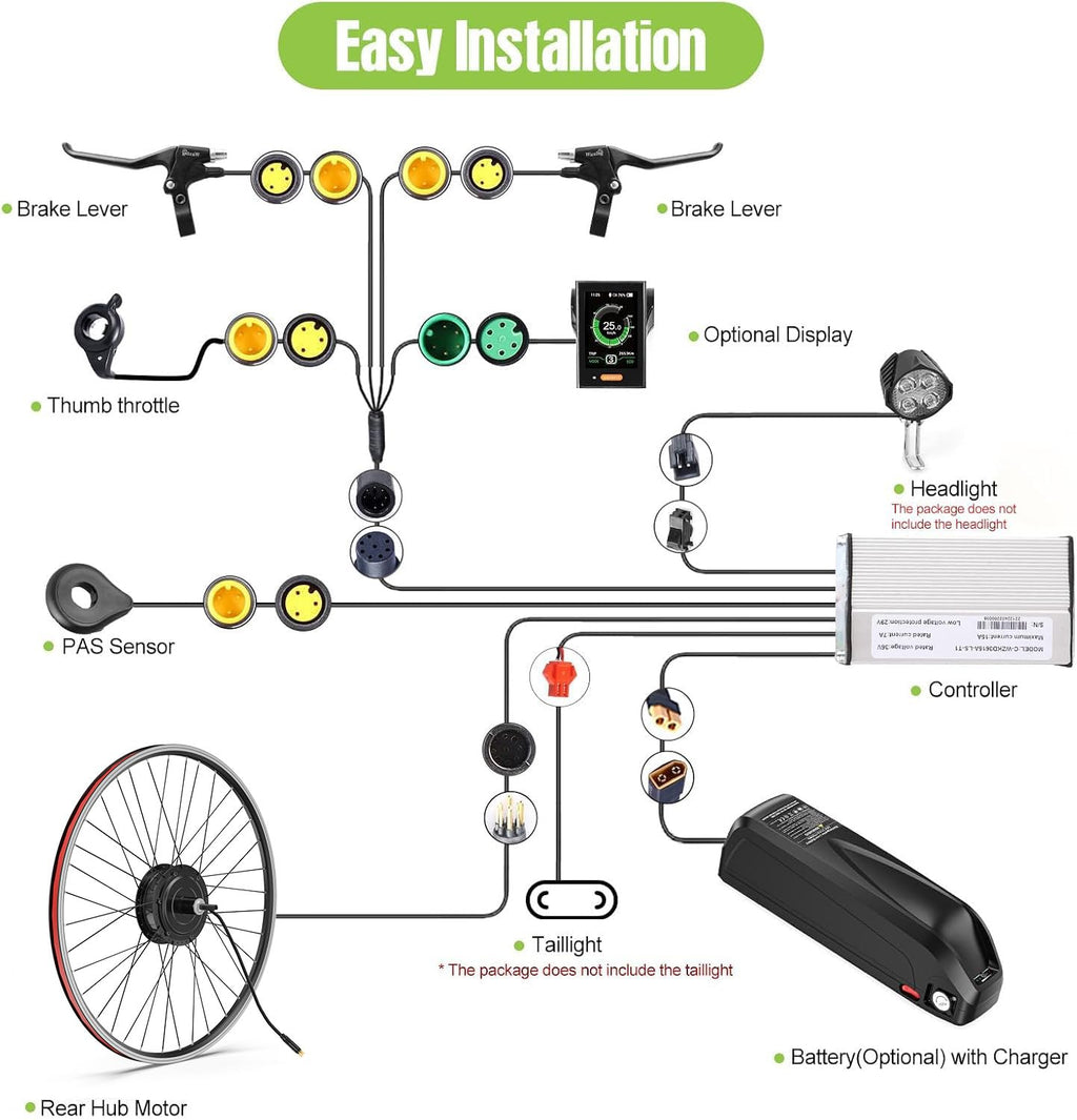 48V 500W 750W Rear Hub Motor Ebike Conversion Kit K1420