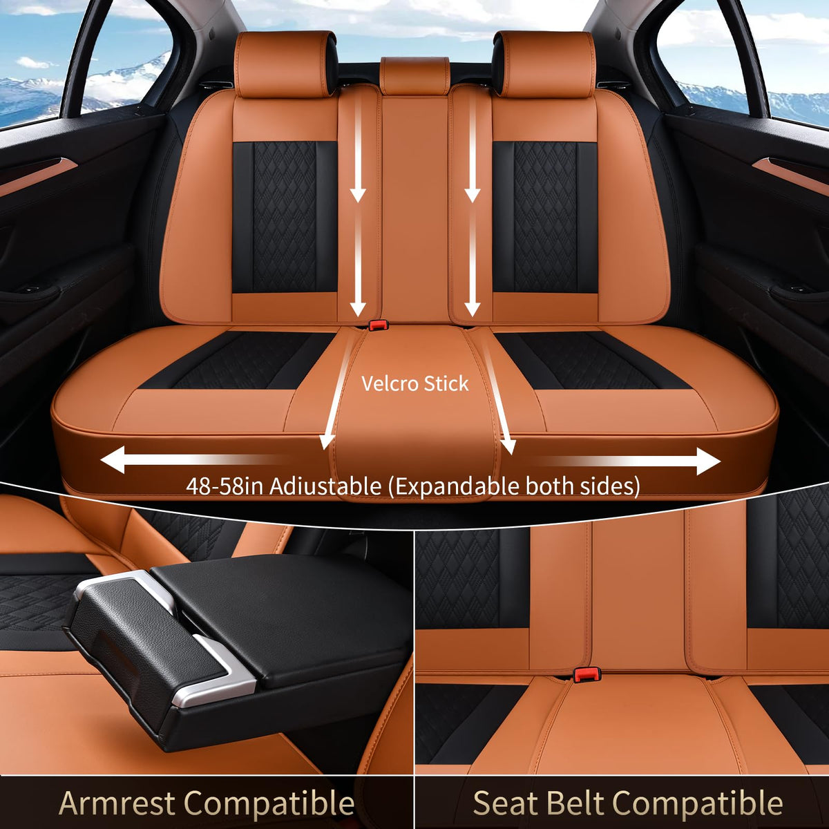 Nappa Leather Car Seat Covers Full Set U13250