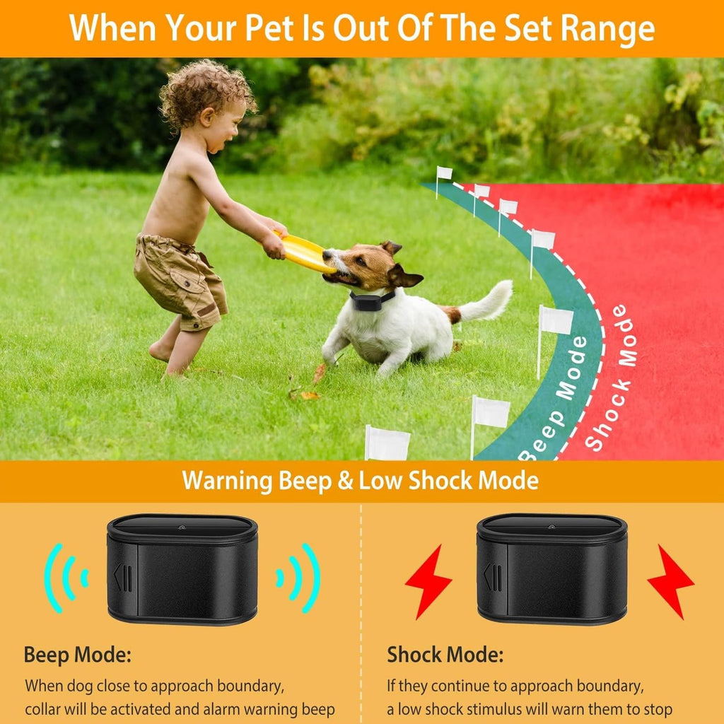 Electronic Dog Fence & Training Collar System, 1/2 Acre, Waterproof Q173