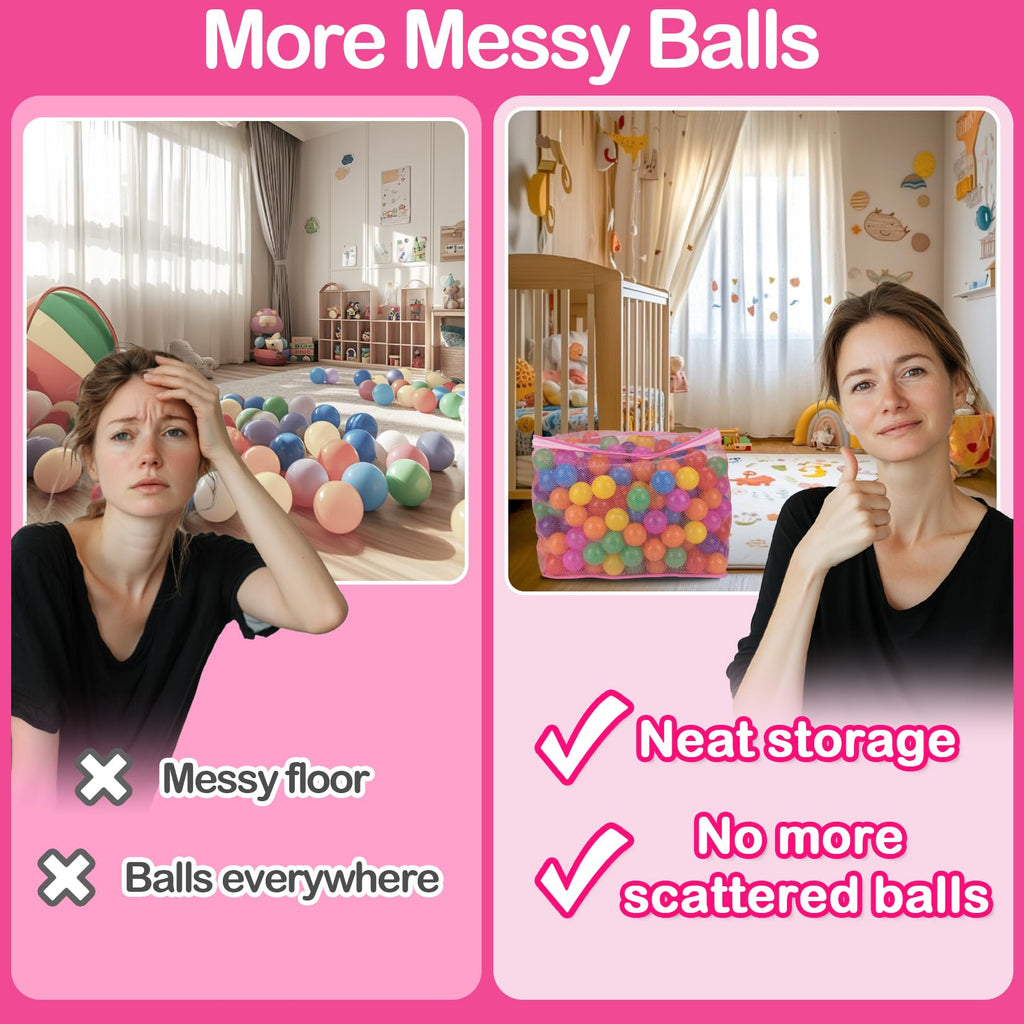 2 PCS Mesh Storage Bags with Zipper P782505