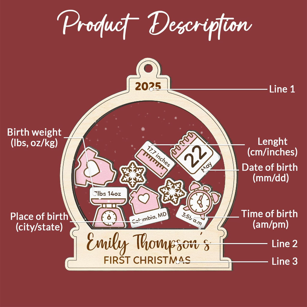 Baby's First Christmas Ornament 2026 Spherical M293