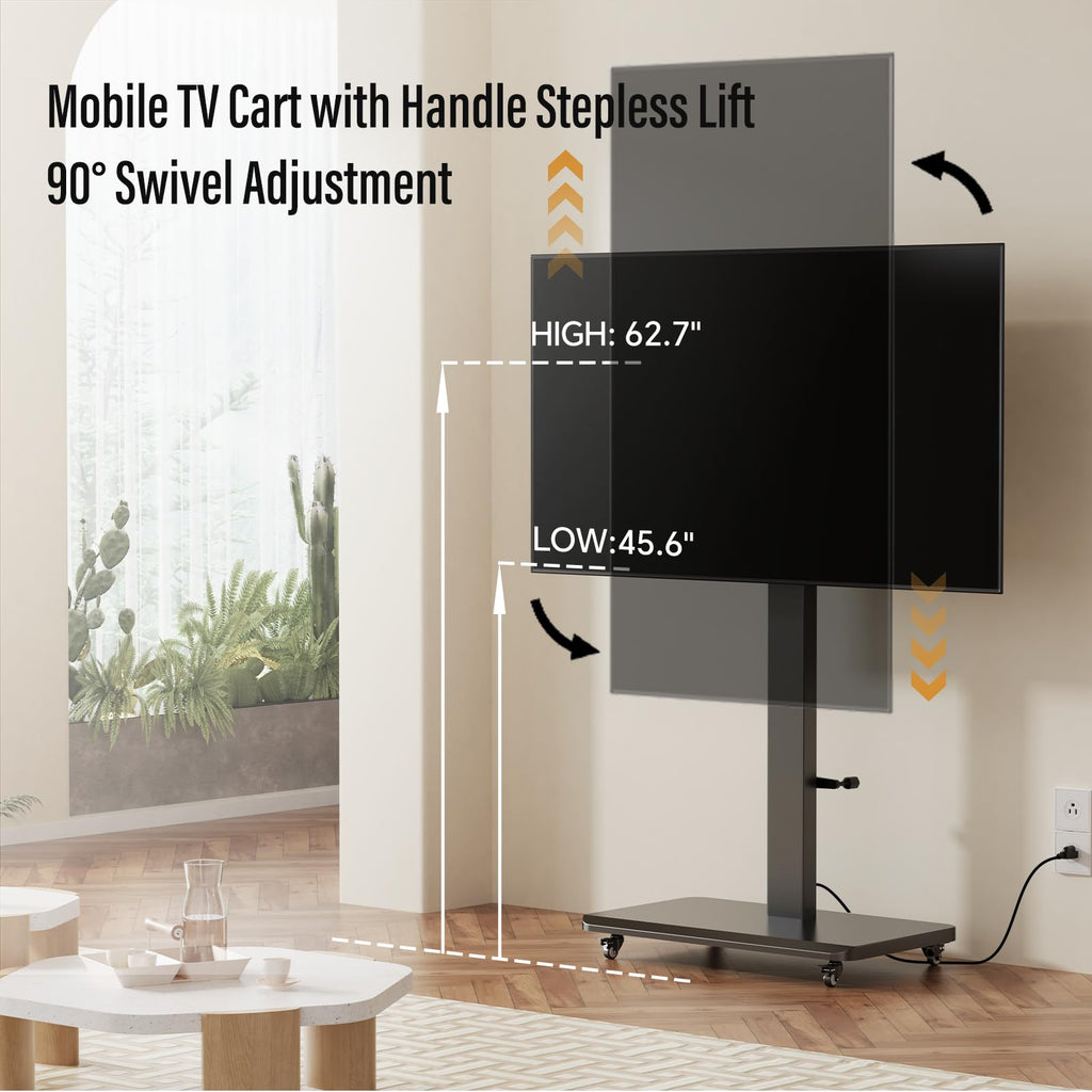Mobile TV Stand with Power Outlet and Wheels H659519