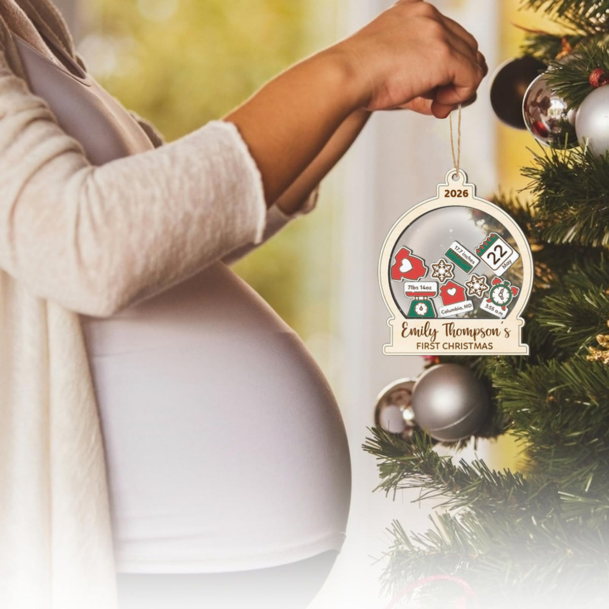 Baby's First Christmas Ornament 2026 Spherical M293
