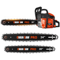 62CC Gas Chainsaw with 20inch & 24inch Chain Saw Bar O269