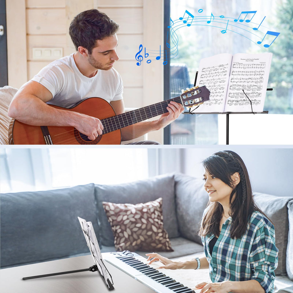 Black Adjustable Metal Music Stand with Carrying Bag O4950