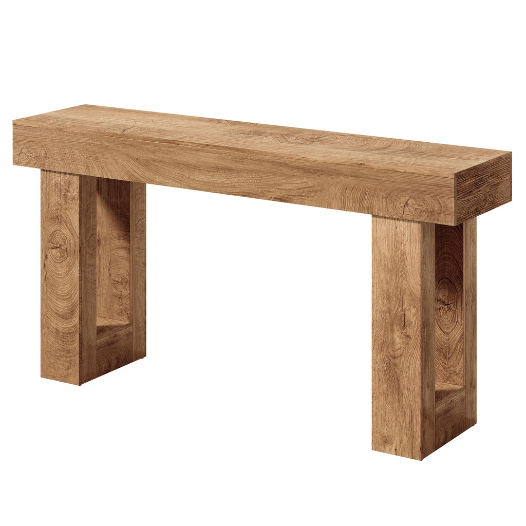 63 Inches Oak Color Wooden Console Table D795
