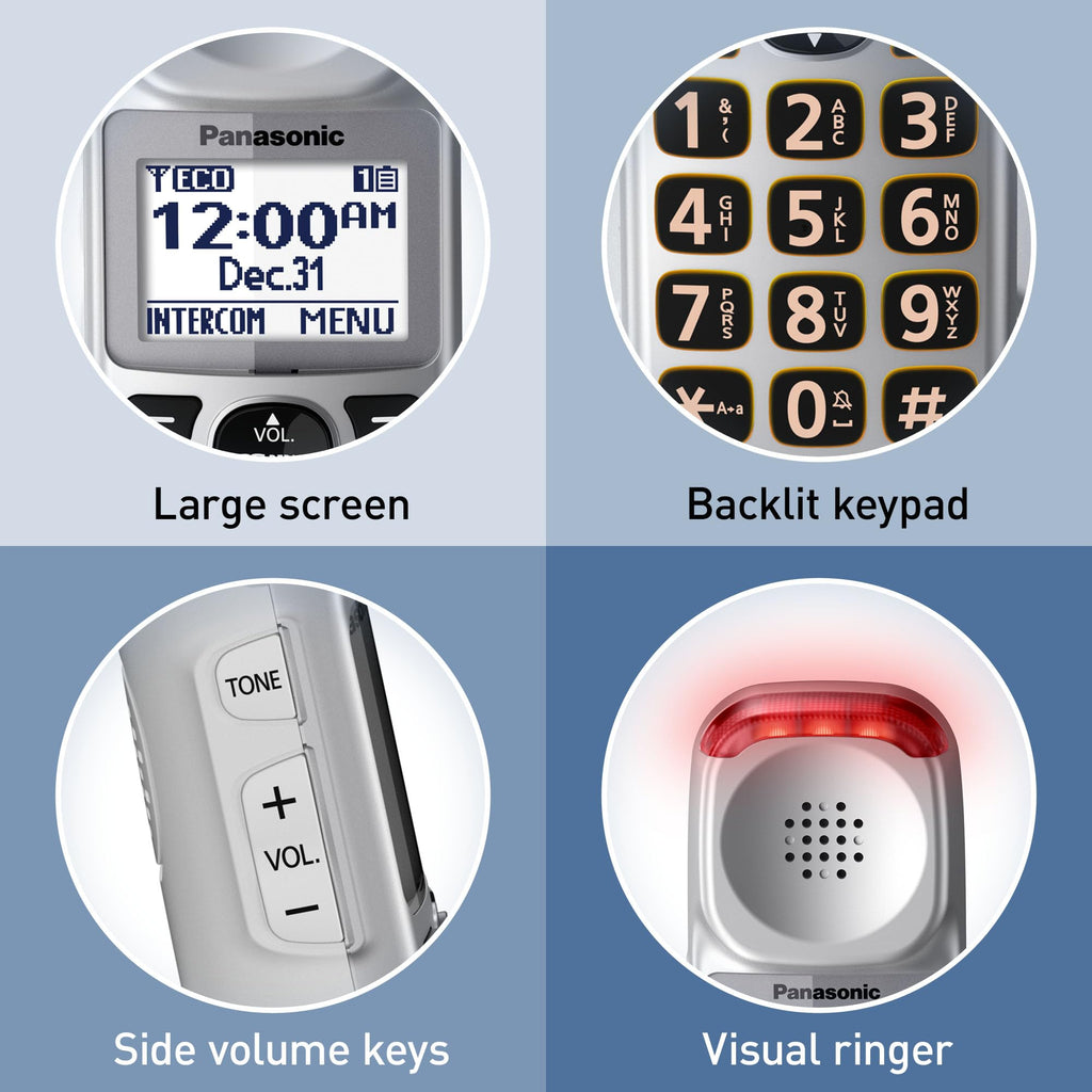 Amplified Cordless Phone with Slow Talk and Hearing Aid Compatibility Z3195