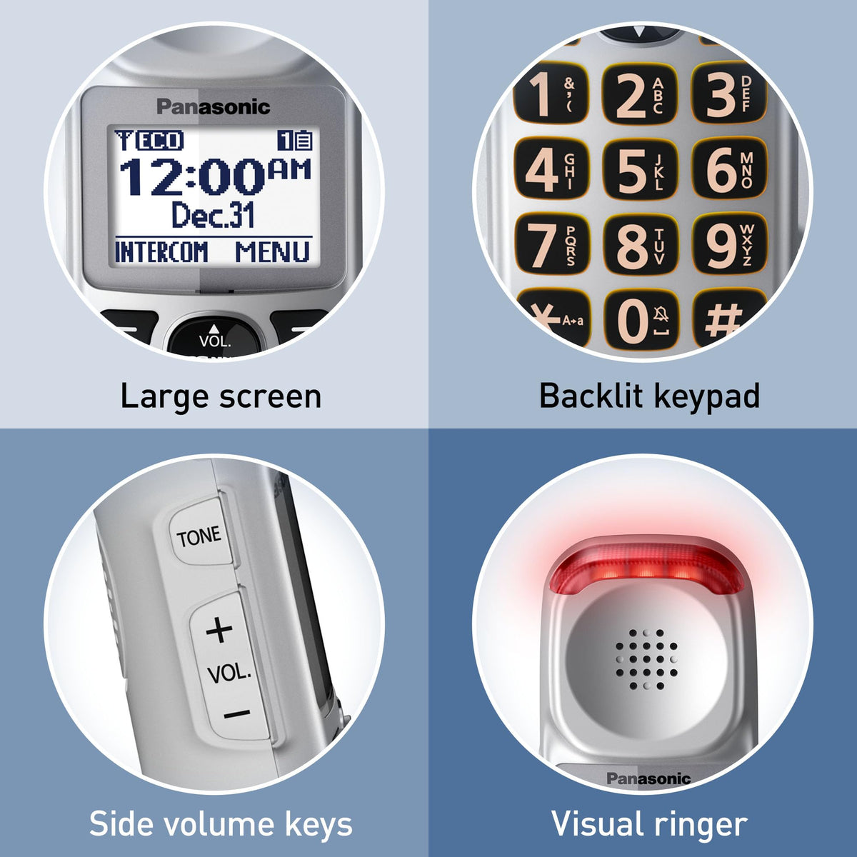Amplified Cordless Phone with Slow Talk and Hearing Aid Compatibility Z3195