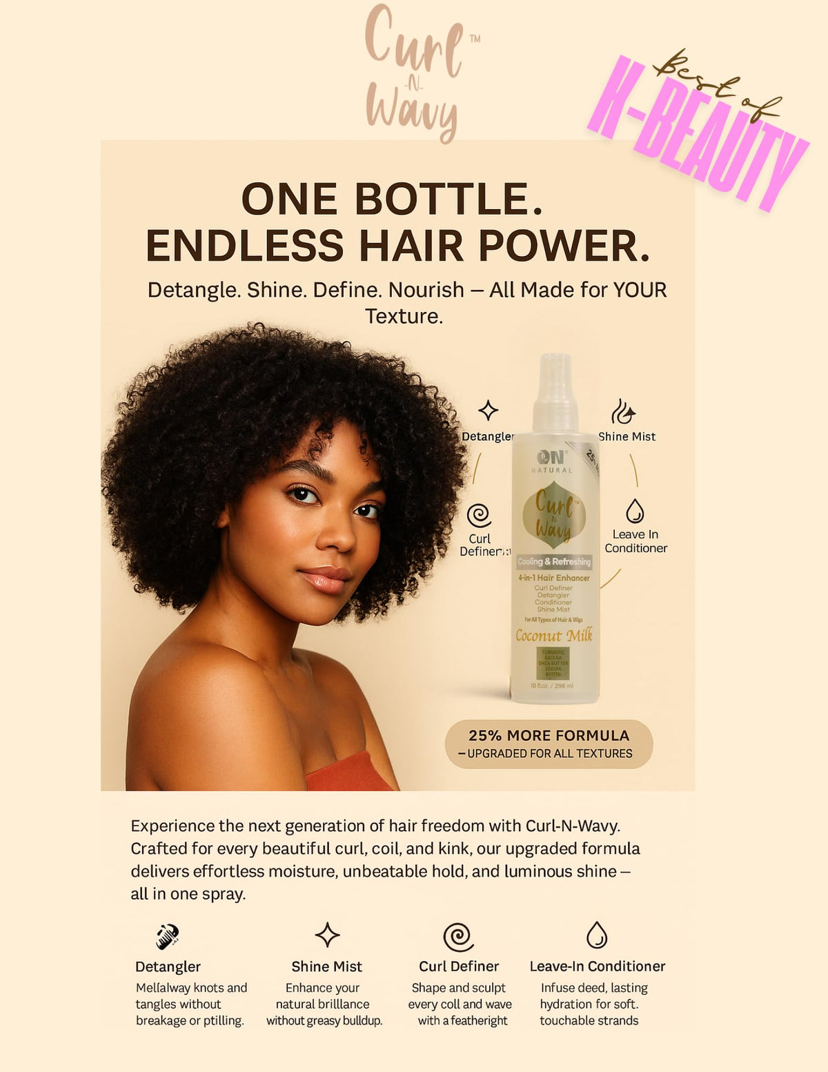Natural Curl-N-Wavy 4-in-1 Hair Enhancer 10 OZ T694106