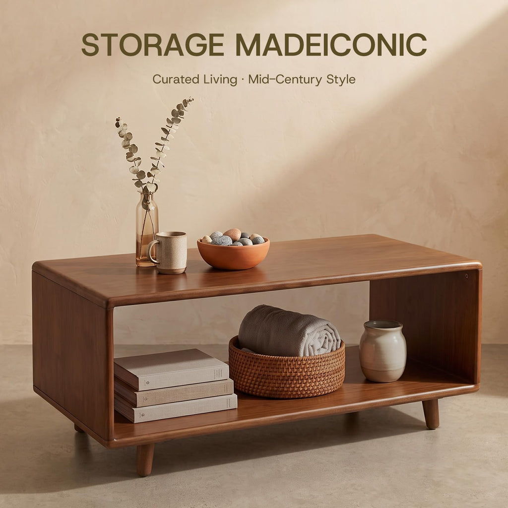39" Rectangular Solid Wood Coffee Table R2188