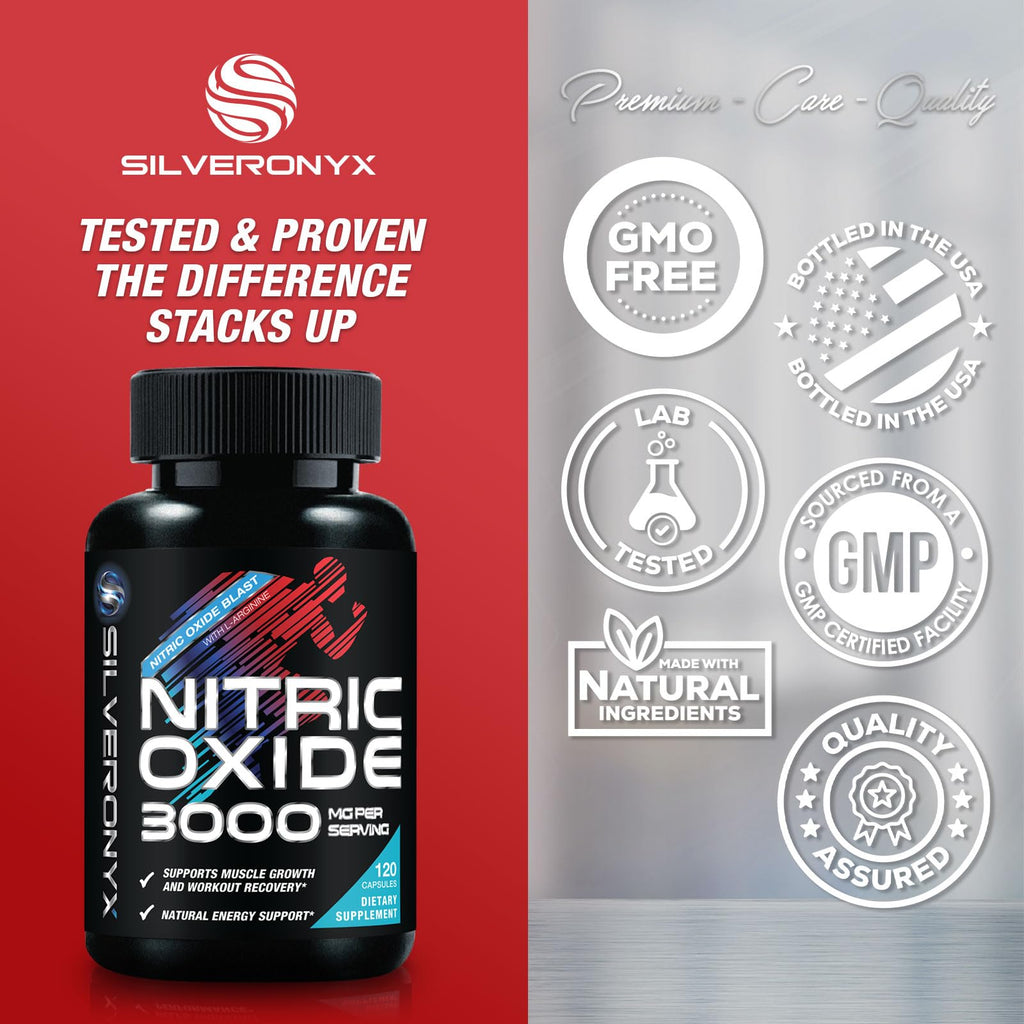 Nitric Oxide Supplement 3000mg Blend L-Arginine & L-Citrulline 120 Capsules G781476