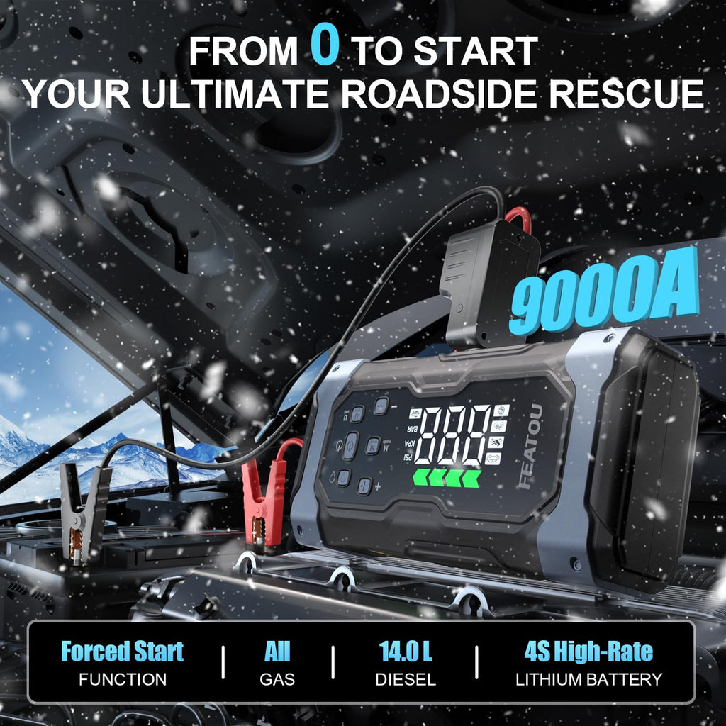 9000A Jump Starter with Air Compressor I2366