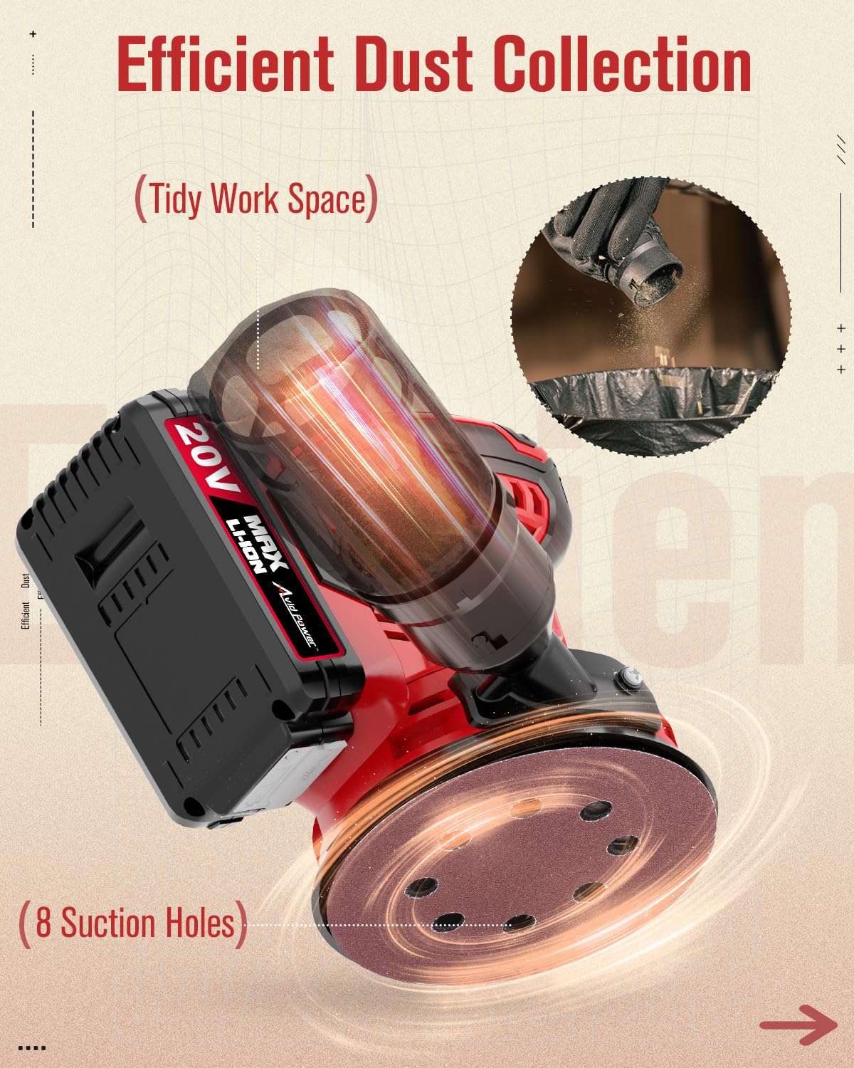 20V Cordless Random Orbital Sander 5” K5830