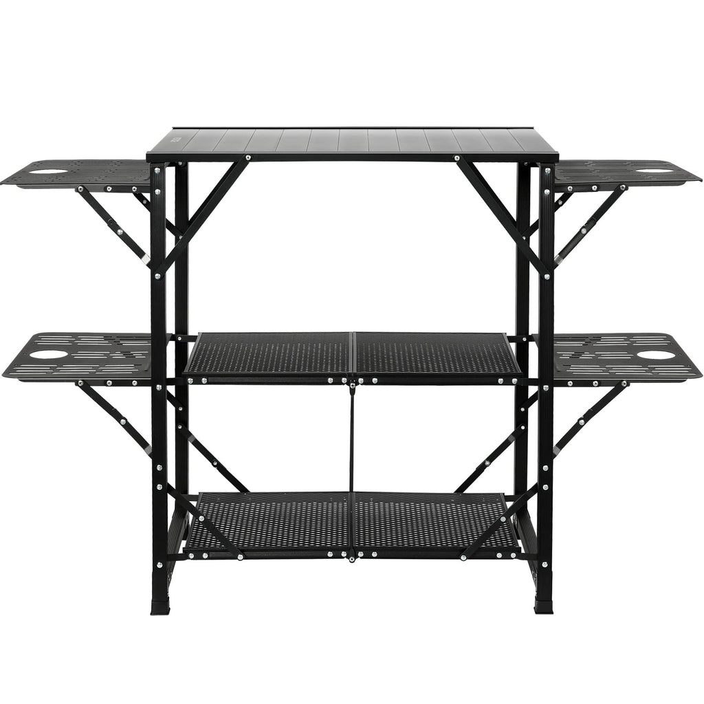 Aluminum Folding Camping Kitchen Table with 2 Shelves Z21044
