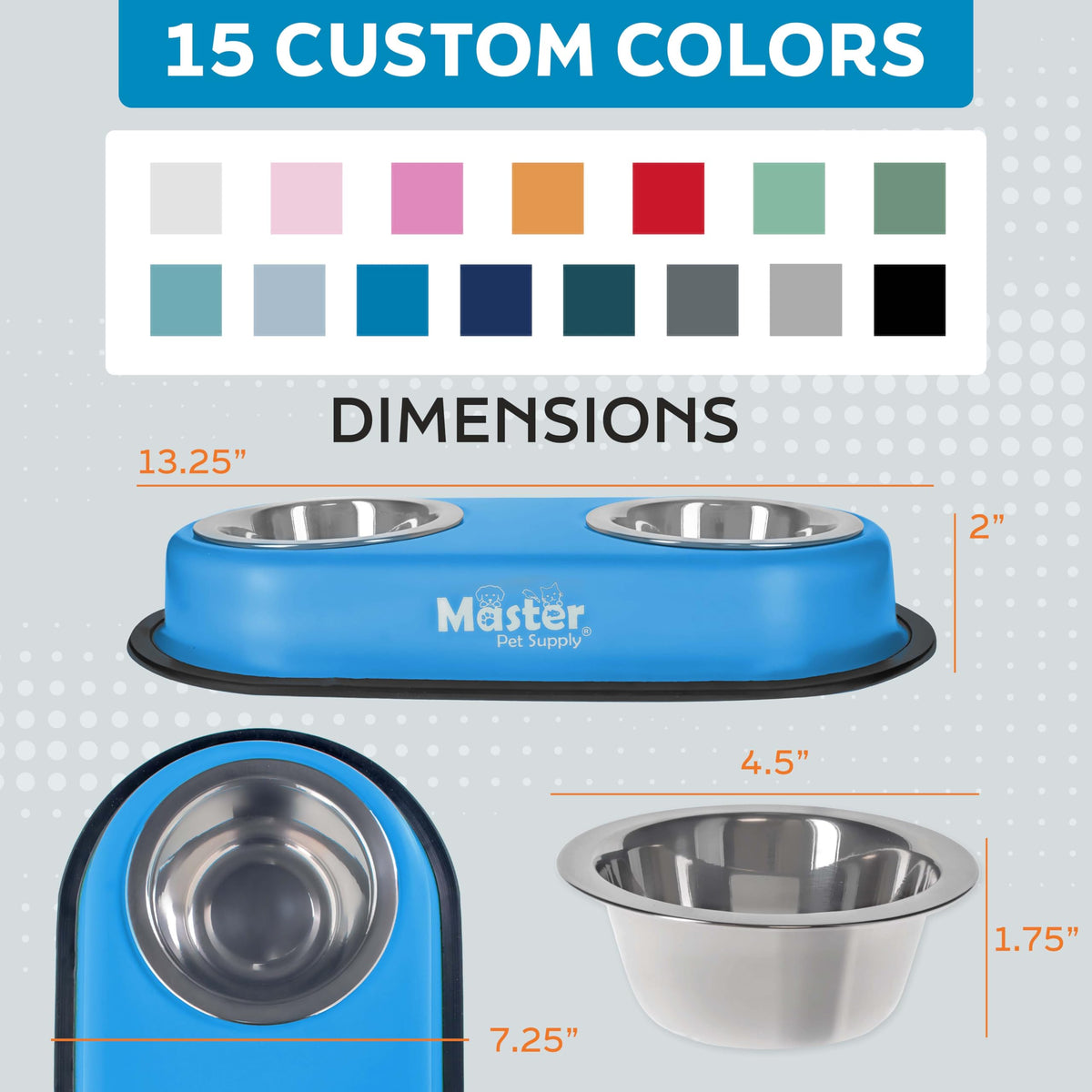 Double Dog Bowls Set with Elevated Base Y141