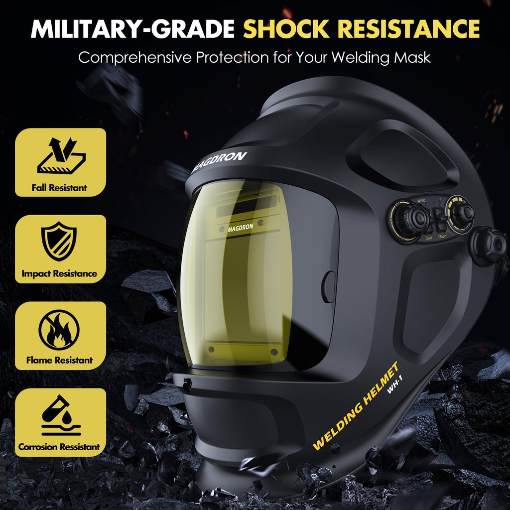 Auto Darkening Welding Helmet Large View True Color 4 Arc Sensor Solar/Battery Powered N316