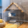 2-Tier Folding Metal Cat Cage with Hammock Y5239