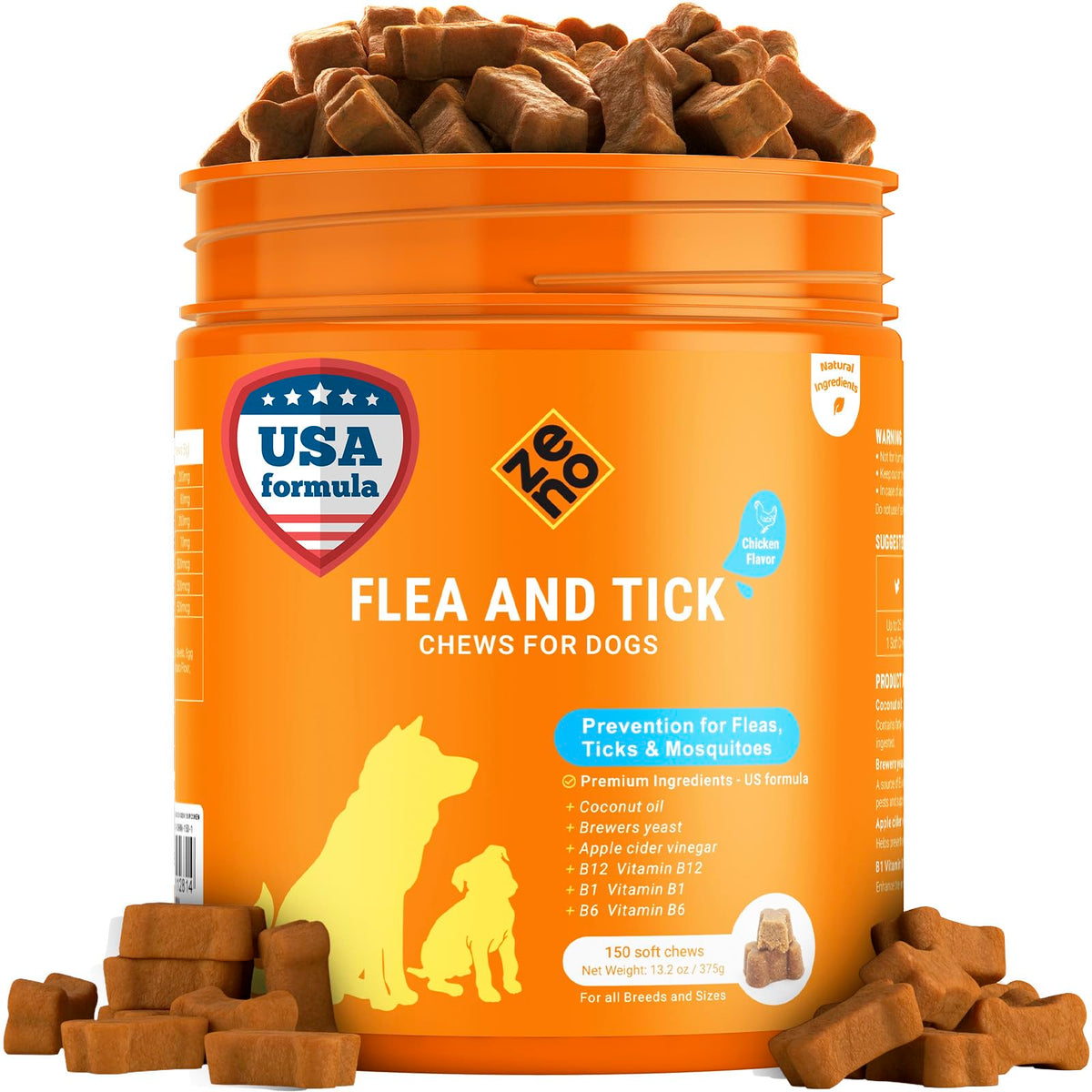 Chicken Flavour Flea and Tick Dog Chews 150 Count T536738