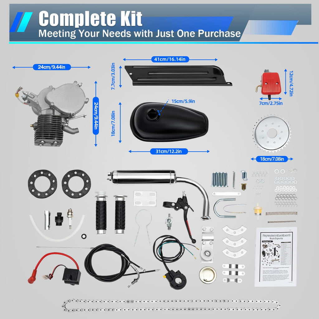 2 Stroke 100cc Bicycle Engine Kit 44 Tooth Sprocket L504329